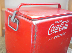 Antique metal best sale coca cola cooler
