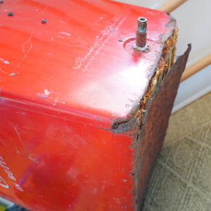 1960s Vintage Original Large 18" Metal COCA-COLA Red Bottle Cooler. Made in USA.