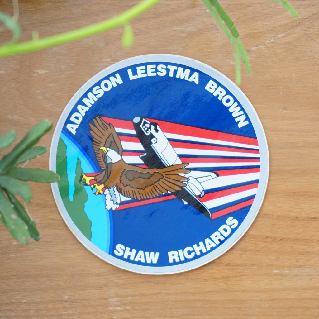 1989 Vintage 3.5" STS-28 Sticker Crew Patch for 30th NASA Space Shuttle Mission. Also show Earth and Bald Eagle.