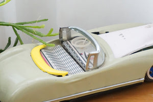 1960s Vintage LUCKY Tin Litho Front Engine Action Friction Open Car Toy. Green Convertible MF 787.