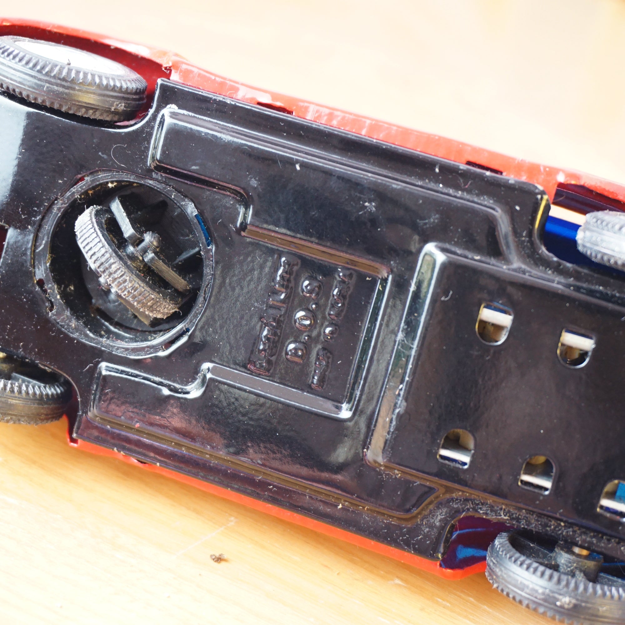 1960s Vintage BANDAI Metal Red MINI-VOLKSWAGEN Battery Operated Remote Control Car Toy. Model 7653.