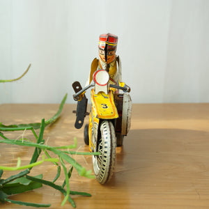 1940s Vintage Tin Litho MARX Windup Rookie Police Siren Motorcycle with Siren. Made in USA.