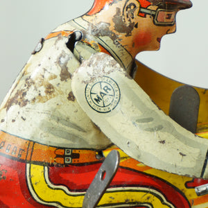 1940s Vintage Tin Litho MARX Windup Rookie Police Siren Motorcycle with Siren. Made in USA.