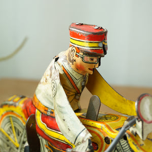 1940s Vintage Tin Litho MARX Windup Rookie Police Siren Motorcycle with Siren. Made in USA.