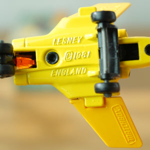 1981 Vintage Diecast MATCHBOX 75 Yellow and Black S-2 Jet 2 Mint in Box. Made in England by Lesney