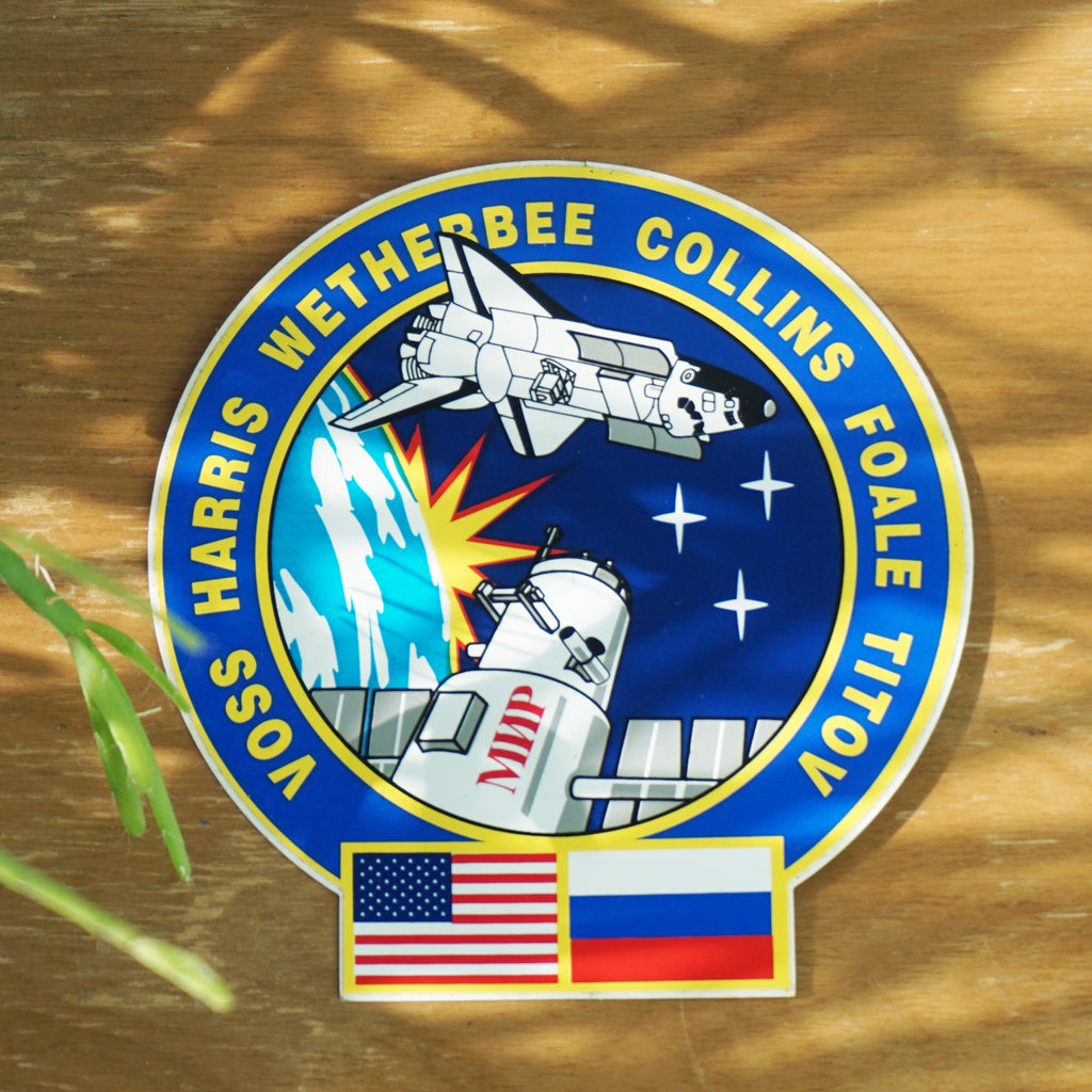 1995 Vintage 3.5" STS-63 Sticker Crew Patch for US Space Shuttle/Russian Mir Program Second Mission
