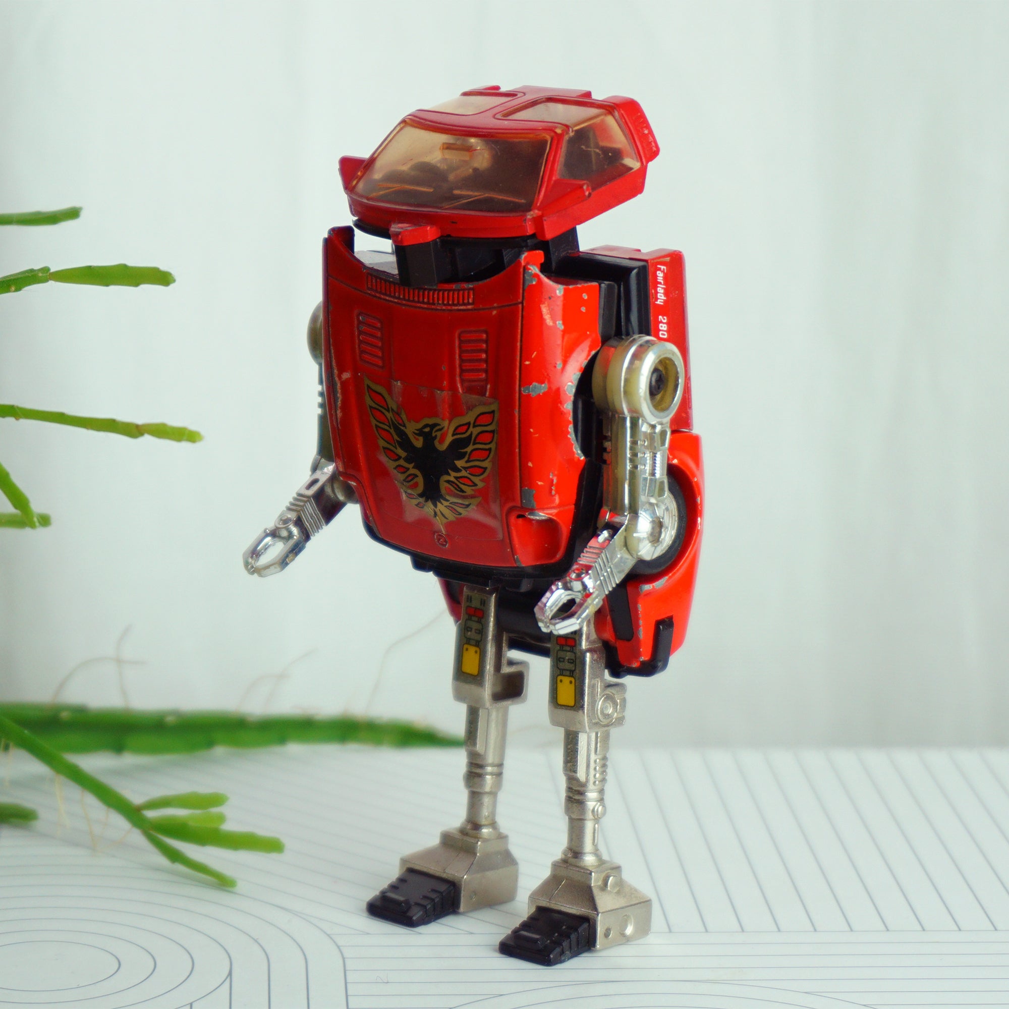 1983 Vintage POPY Fairlady 280Z Red Transformer Robot Action Figure Toy. Made in Japan.