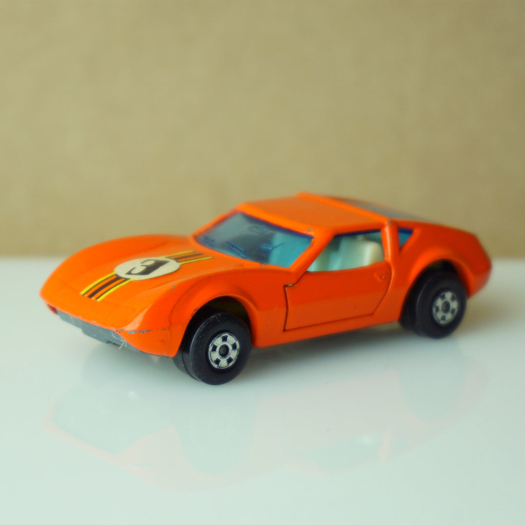 1973 Vintage Diecast MATCHBOX Superfast #3 Monteverdi Orange Car. Made in England by Lesney.