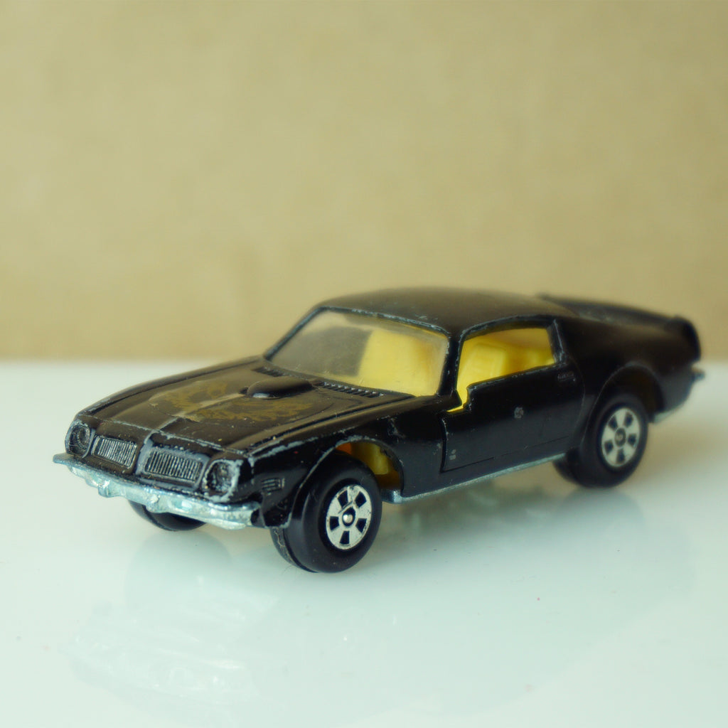 1976 Vintage Diecast ERTL Smokey and the Bandit Black & Yellow Pontiac Firebird Trans-Am Car. Made in Hong Kong.