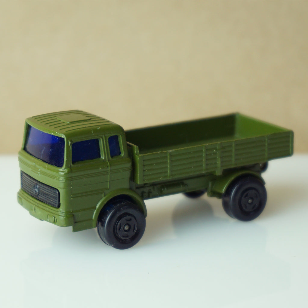1970s Vintage Diecast MATCHBOX Superfast TP15A Military Mercedes Truck No. 1A. Made in England by Lesney.