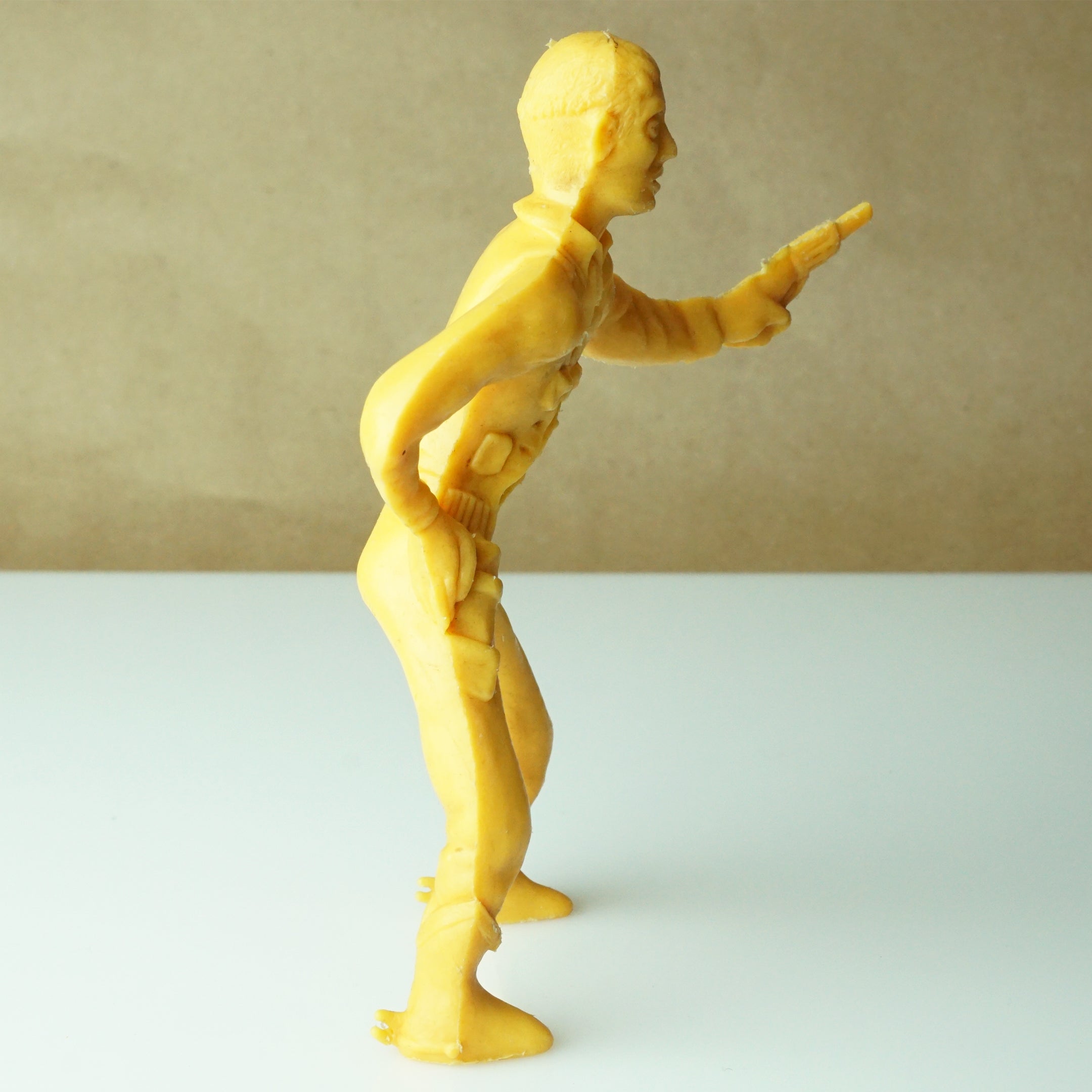 1950s Vintage PAYTON 😊 6" Large Western Yellow Plastic Cowboy Action Figure Toy