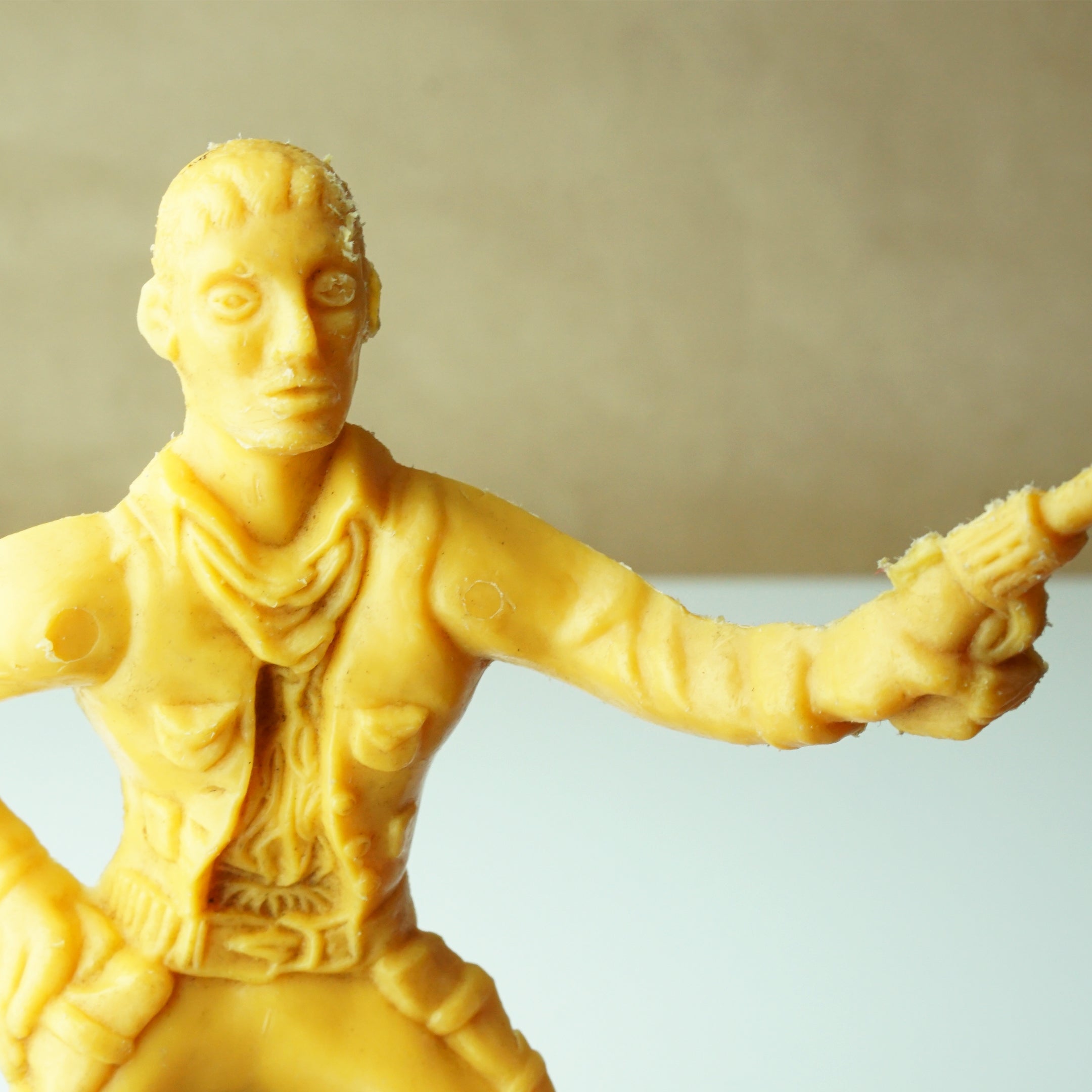 1950s Vintage PAYTON 😊 6" Large Western Yellow Plastic Cowboy Action Figure Toy