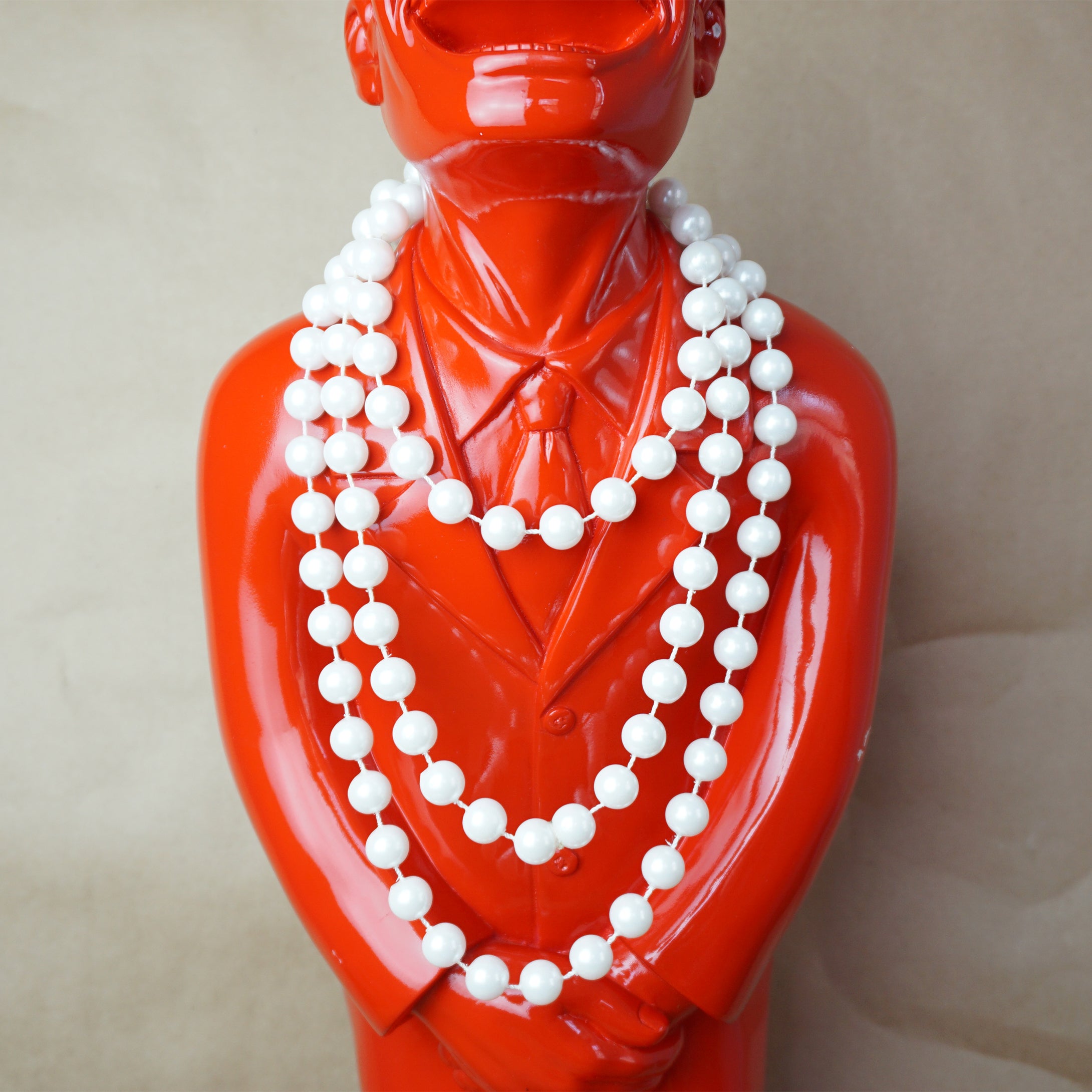 1980s Vintage Long Pearl Inspirational Necklace