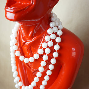 1980s Vintage Long Pearl Inspirational Necklace