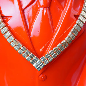1980s Vintage Gold Toned V Shaped Choker Necklace