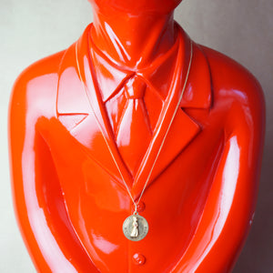 1963 Vintage 14K Gold Coin Drop Matron of Honor Necklace. Dated 1-12-63.