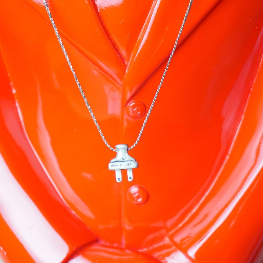 1970s Vintage JOHN A FORREST Electrical Plug Sterling Silver Pendant Necklace
