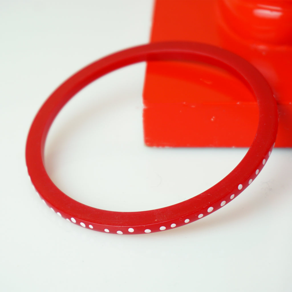 Vintage Bakelite Red Dotted Bracelet