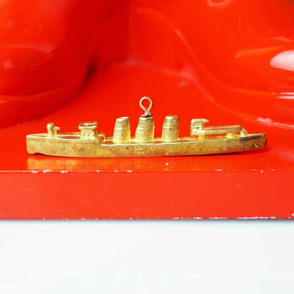 1980s Vintage Gold Toned Ship Pendant