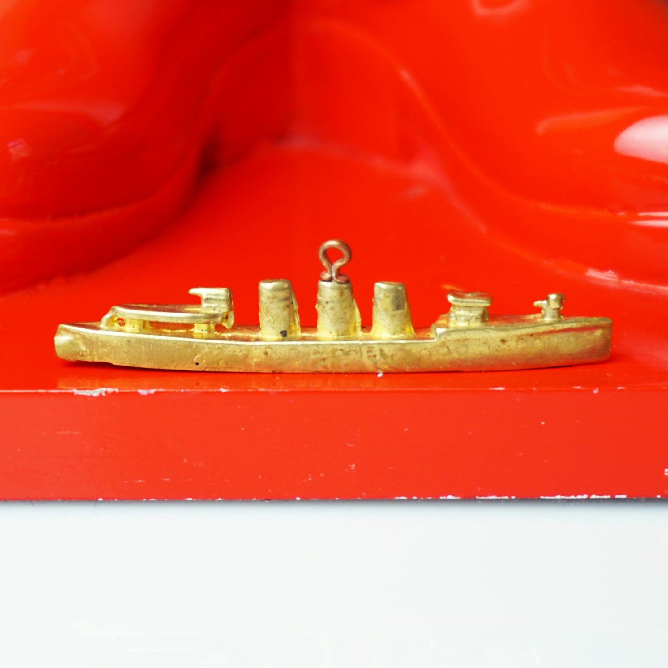 1980s Vintage Gold Toned Ship Pendant