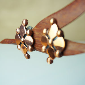 1980s Vintage RENOIR Copper Statement Clip-on Earrings