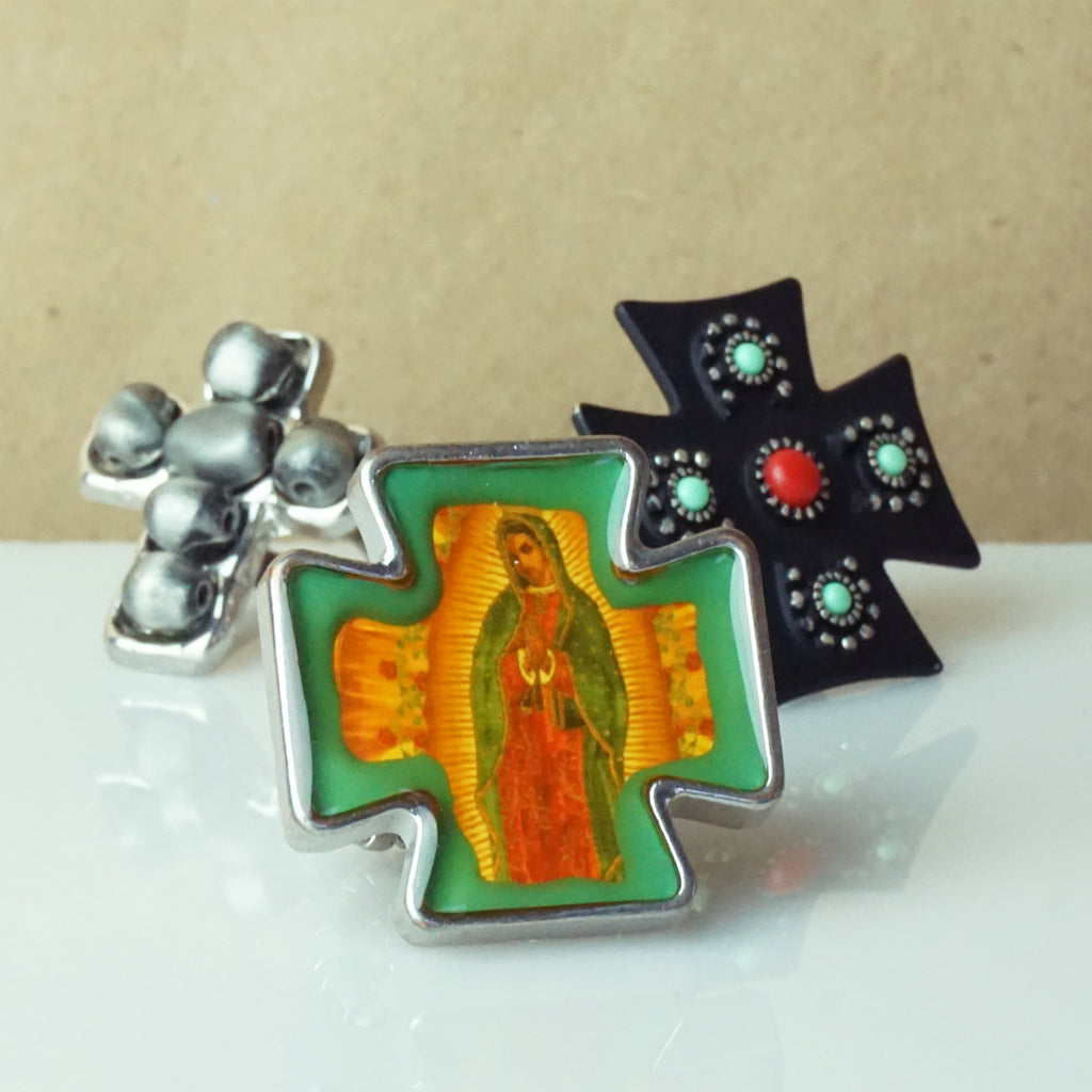 1980s Set of 3 Vintage Christianity Themed Cross Rings