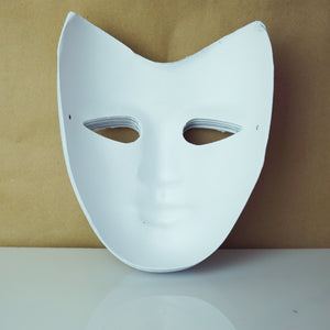 of 9 White Paper Face Halloween/ Purim Anon DIY Blank Mask, Can Sustainable Deco, Inc.