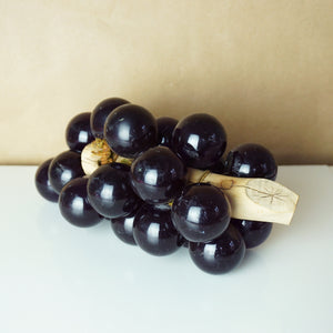 Mid-Century Vintage Purple Lucite Grape Cluster Sculpture on Driftwood Branch