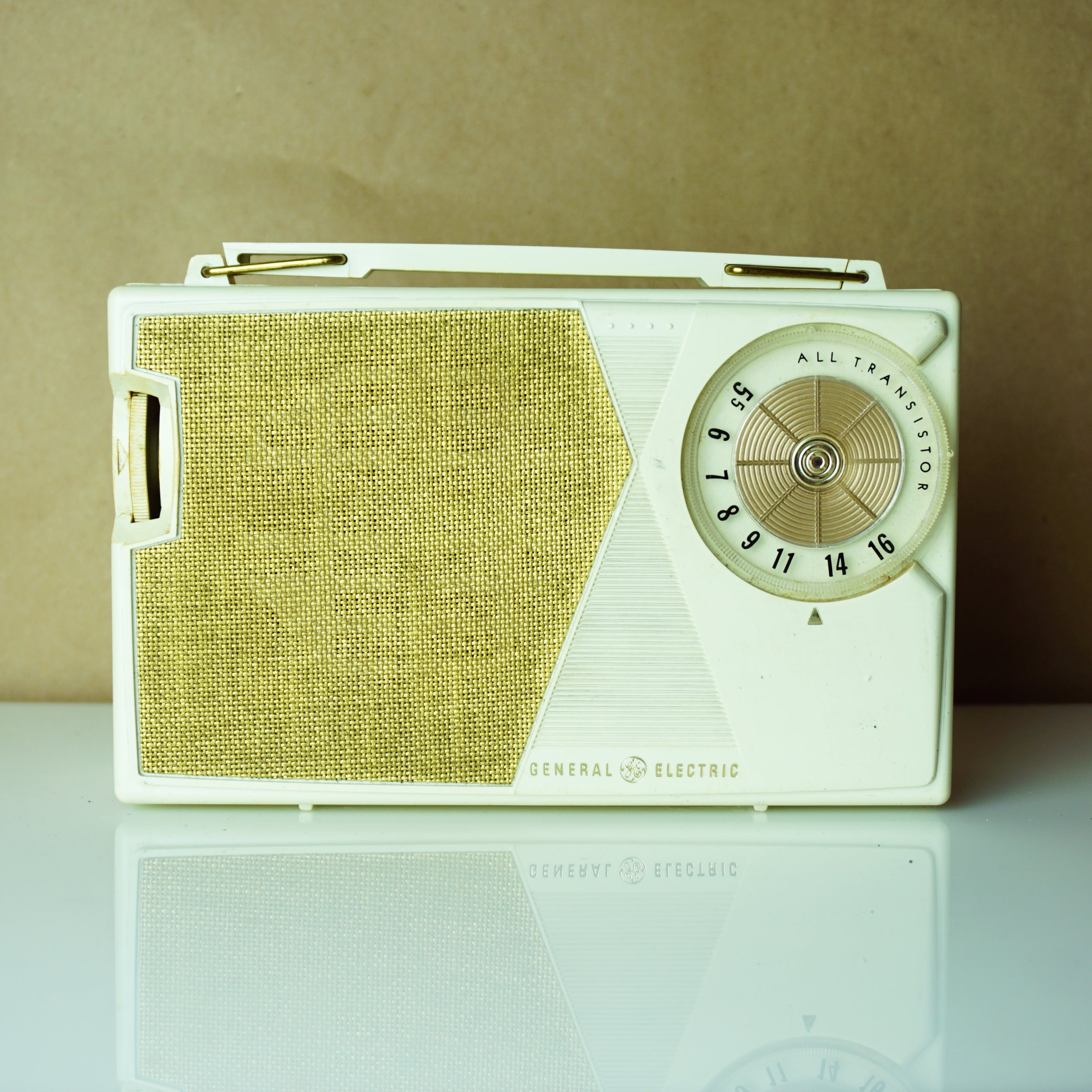 1964 Vintage GE P-807H White Transistor Radio w/ Bluetooth Technology MCM