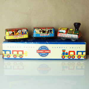 1993 Vintage Tin Litho WARNER BROS Looner Tunes Express Train Wind-up Toy