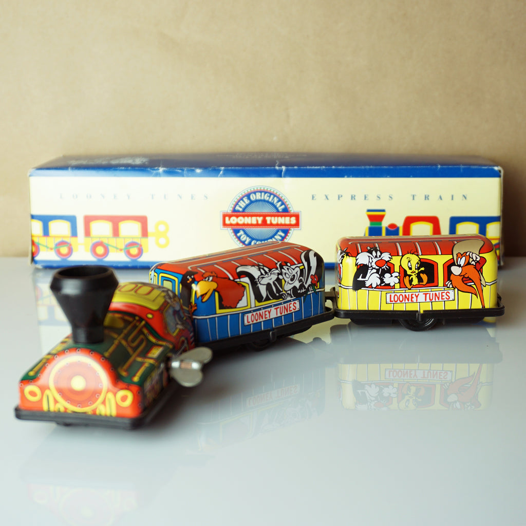 1993 Vintage Tin Litho WARNER BROS Looner Tunes Express Train Wind-up Toy