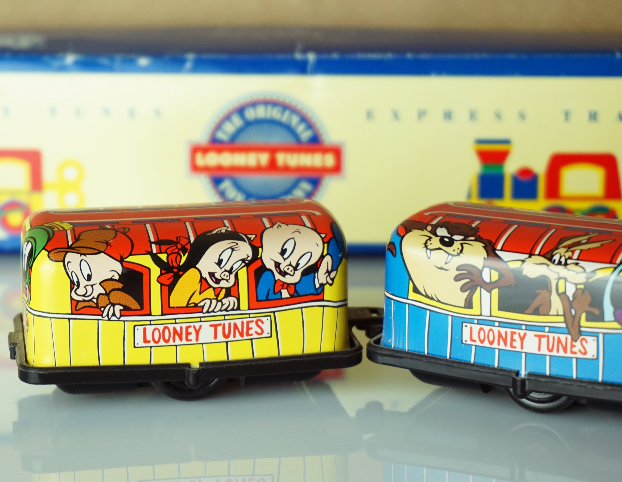 1993 Vintage Tin Litho WARNER BROS Looner Tunes Express Train Wind-up Toy