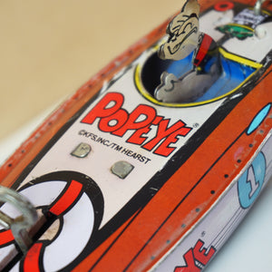 1996 Vintage Tin Litho SCHYLLING Popeye Speedboat #1. 