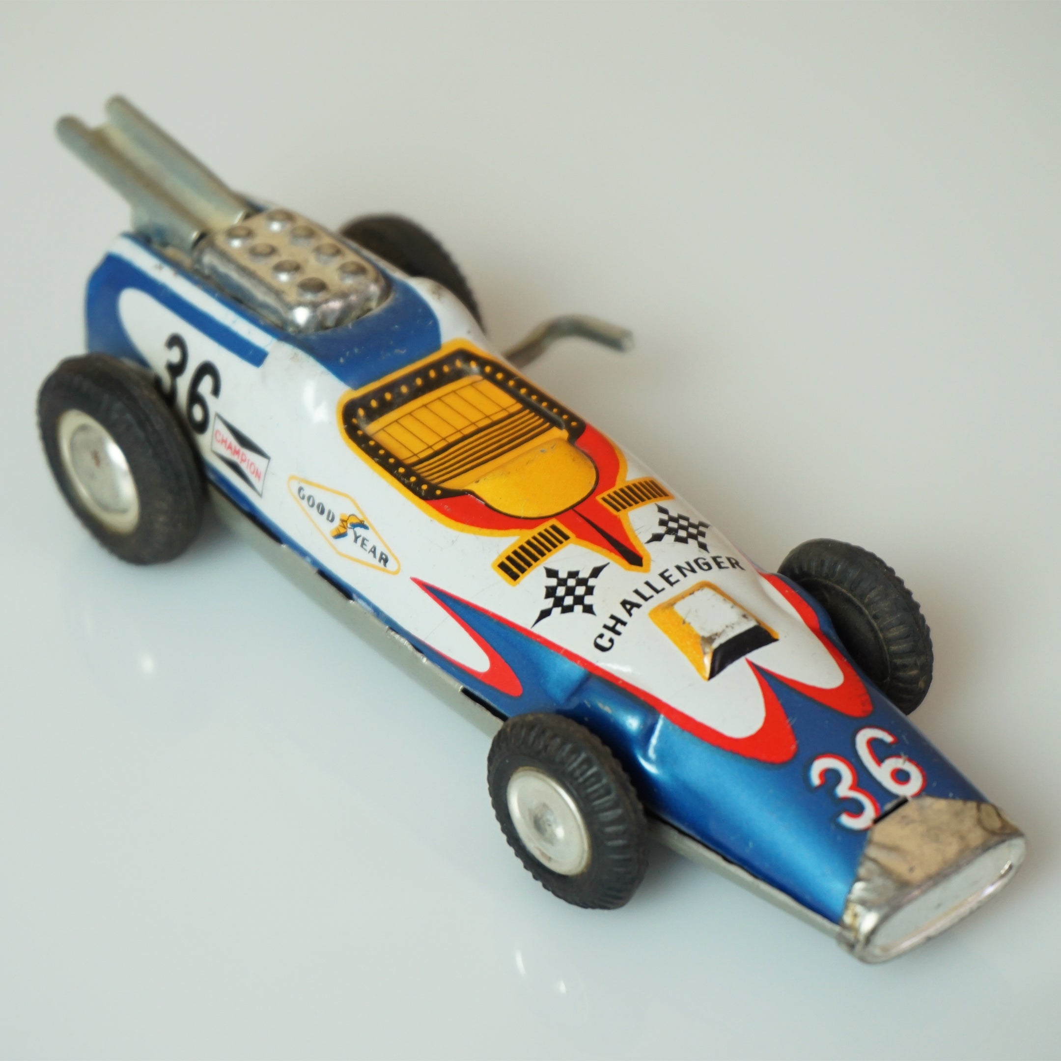 Vintage Tin Litho TAKATOKU (T.T Japan) Challenger Wind-up