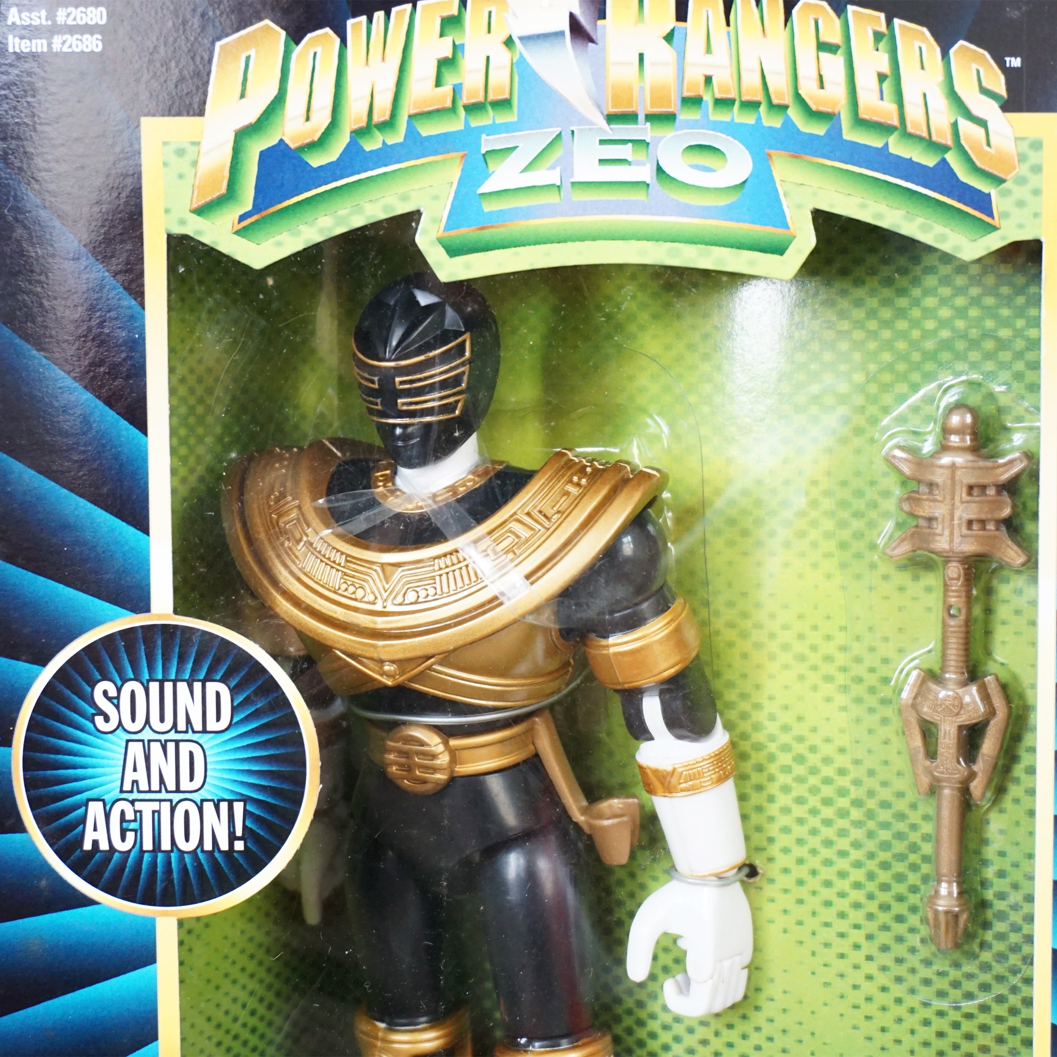 1996 Vintage BANDAI Power Rangers Zeo 8"  Staff Swirling Gold Ranger #2686