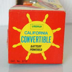 Vintage LINCOLN INTERNATIONAL California Convertible Battery Speedboat