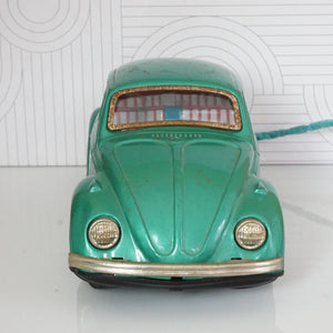 1960s Vintage BANDAI Volkswagen RC Green Beetle. Working Visible Engine. Japan.