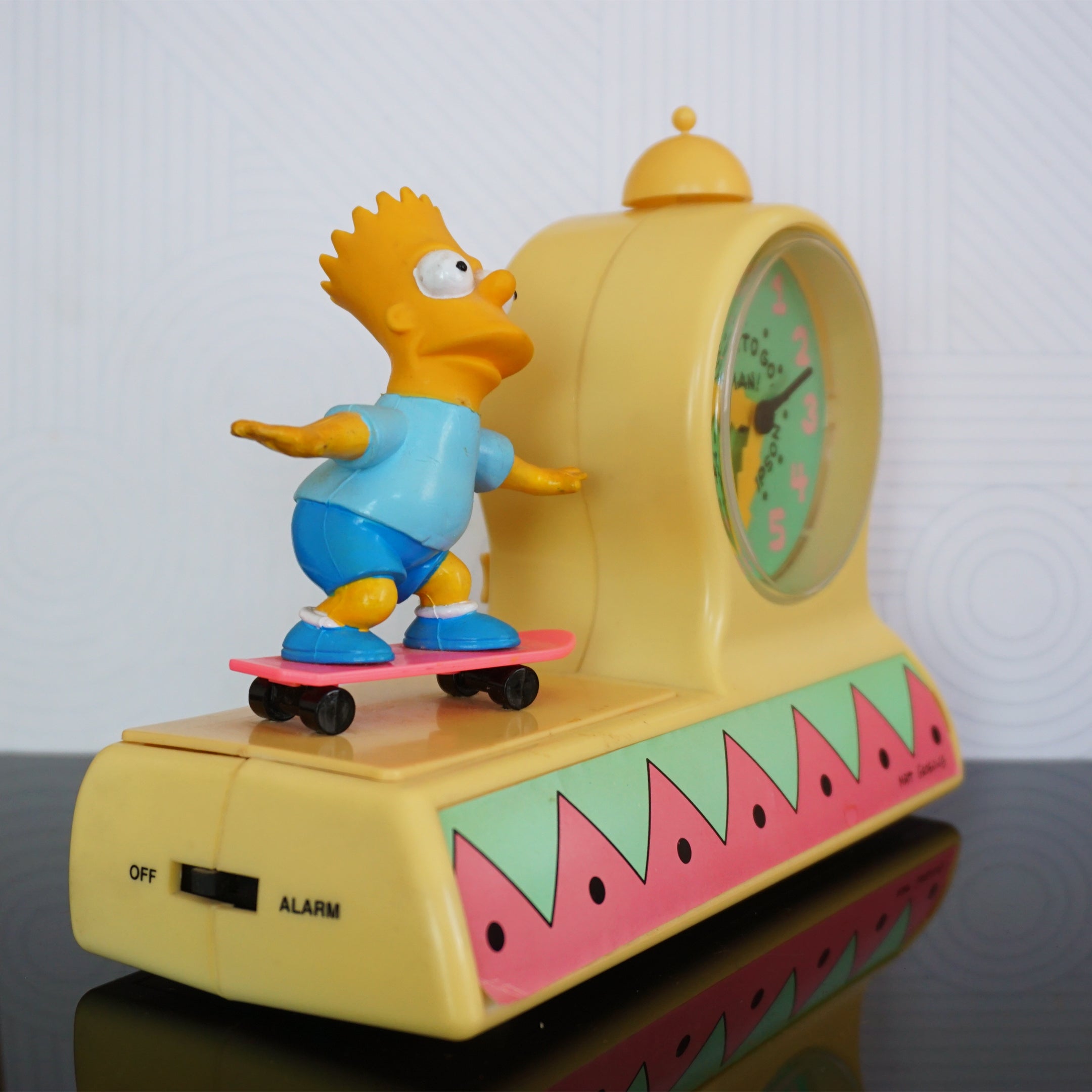 1990 Vintage FOX Bart Simpson Radio Alarm Clock, Matt Groening. Time to Go Man!