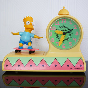 1990 Vintage FOX Bart Simpson Radio Alarm Clock, Matt Groening. Time to Go Man!