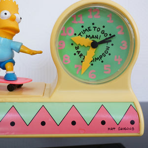 1990 Vintage FOX Bart Simpson Radio Alarm Clock, Matt Groening. Time to Go Man!