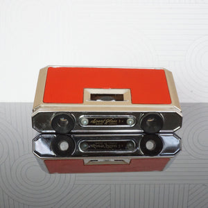 Vintage SPORT GLASS 3x 25mm Silver and Red Tone Folding