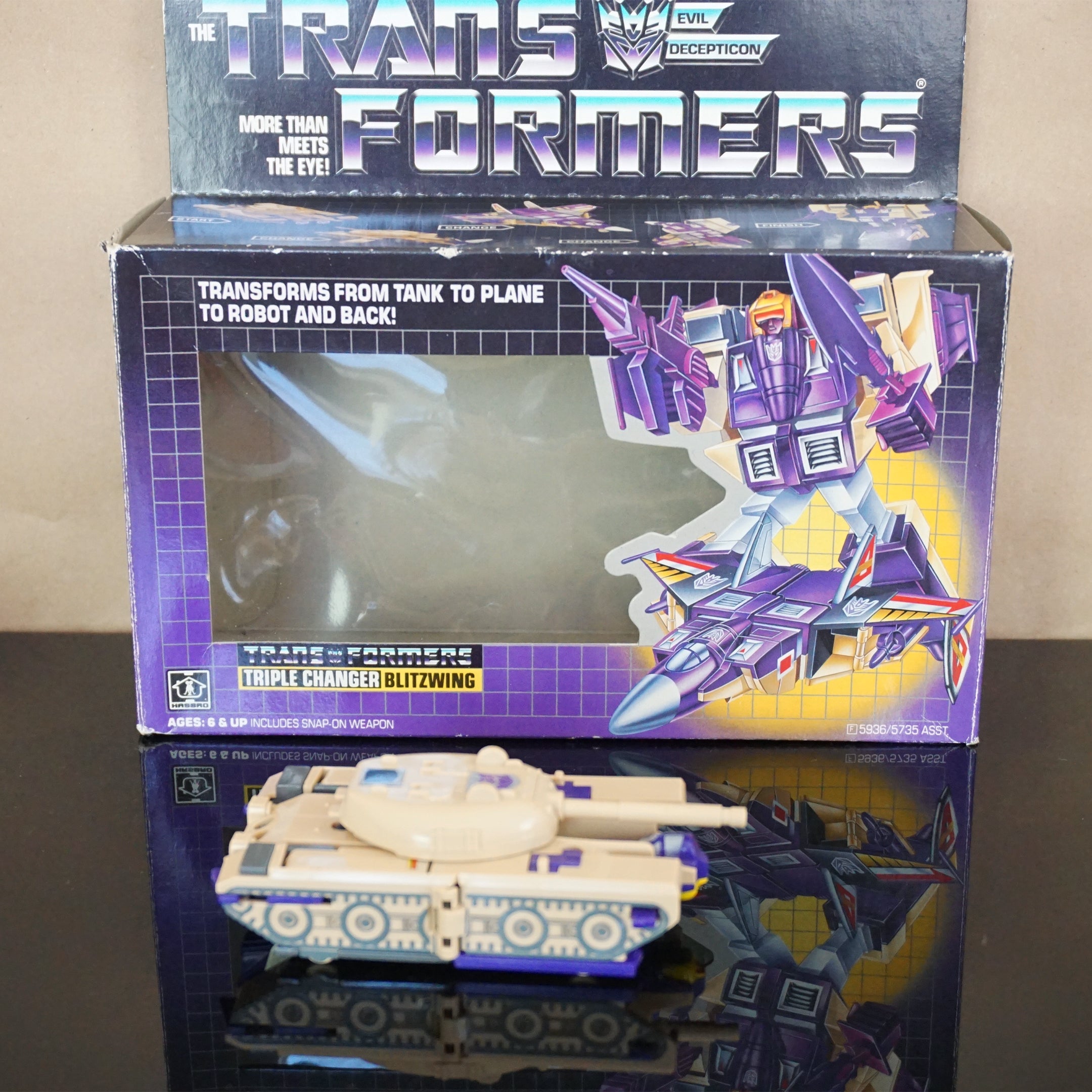 thumbnail image 2 of Transformers G1 Re-Issue Blitzwing Triple Changer Action Figure - 2010 Vintage Style, Transforming Toy, Multicolor 2 of 6