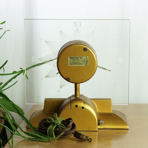 1950s MCM 9" Vintage MASTERCRAFTERS No. 146 Starlight Glass Illuminated Clock