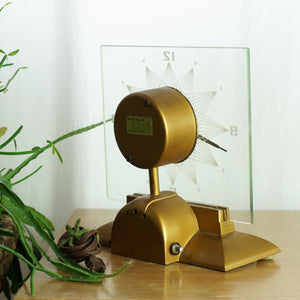 1950s MCM 9" Vintage MASTERCRAFTERS No. 146 Starlight Glass Illuminated Clock
