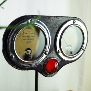 1930s Antique GE X-RAY VICTOR AC Ammeter & Voltmeter Jeweled Medical Meter