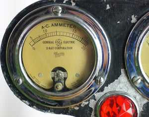 1930s Antique GE X-RAY VICTOR AC Ammeter & Voltmeter Jeweled Medical Meter