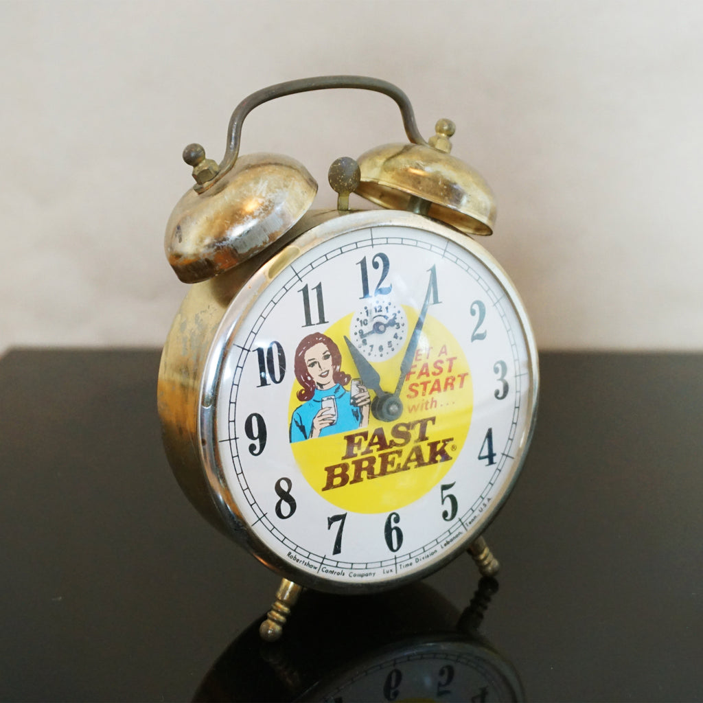 Mid-Century Vintage ROBERTSHAW "Get a Fast Start with…Fast Break" Alarm Clock
