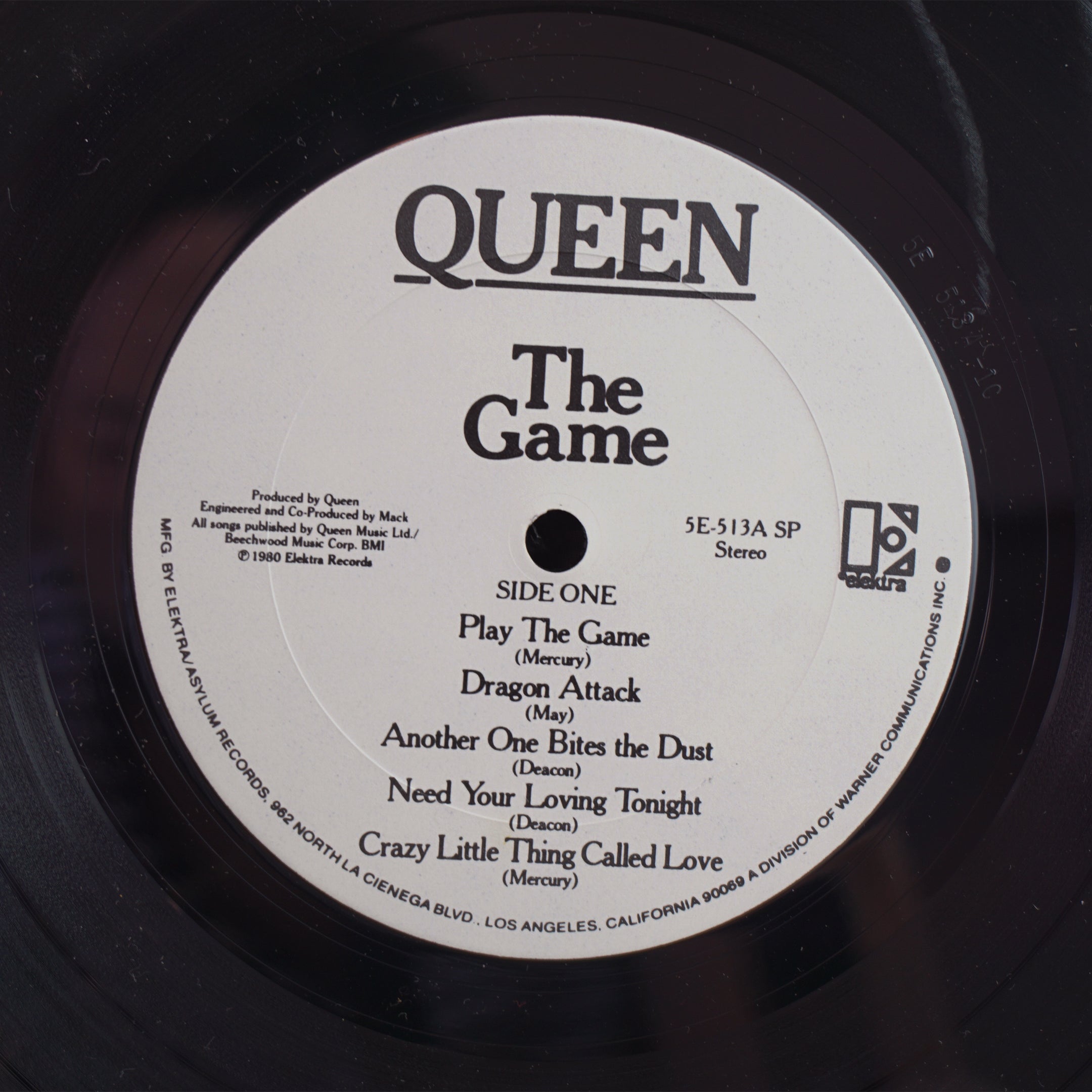 1980 Vintage E Elektra Records QUEEN "The Game" Vinyl LP Record. 5E-513A SP