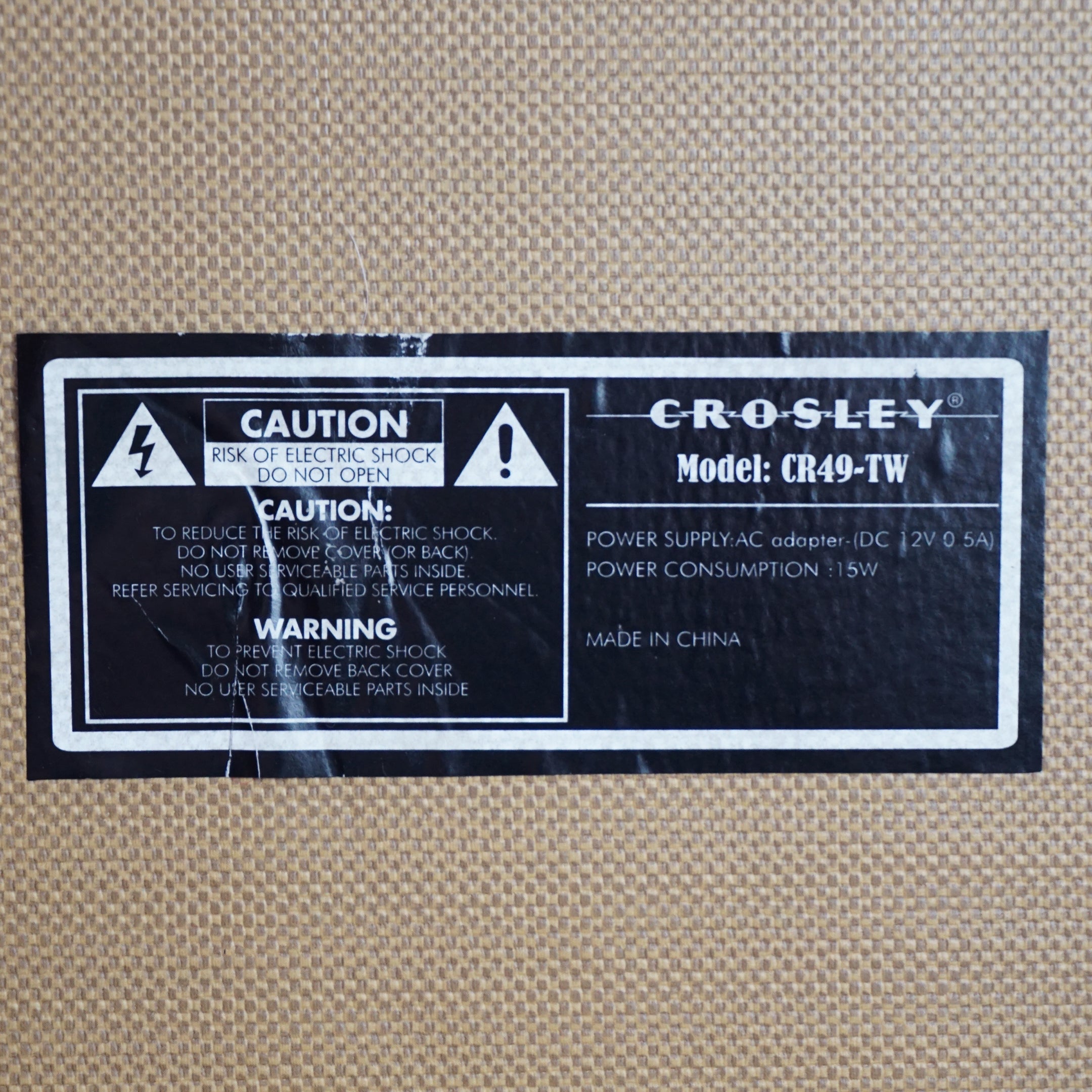 2000s Vintage CROSLEY Model: CR49-TW Tan Suitcase Turntable / Record Player