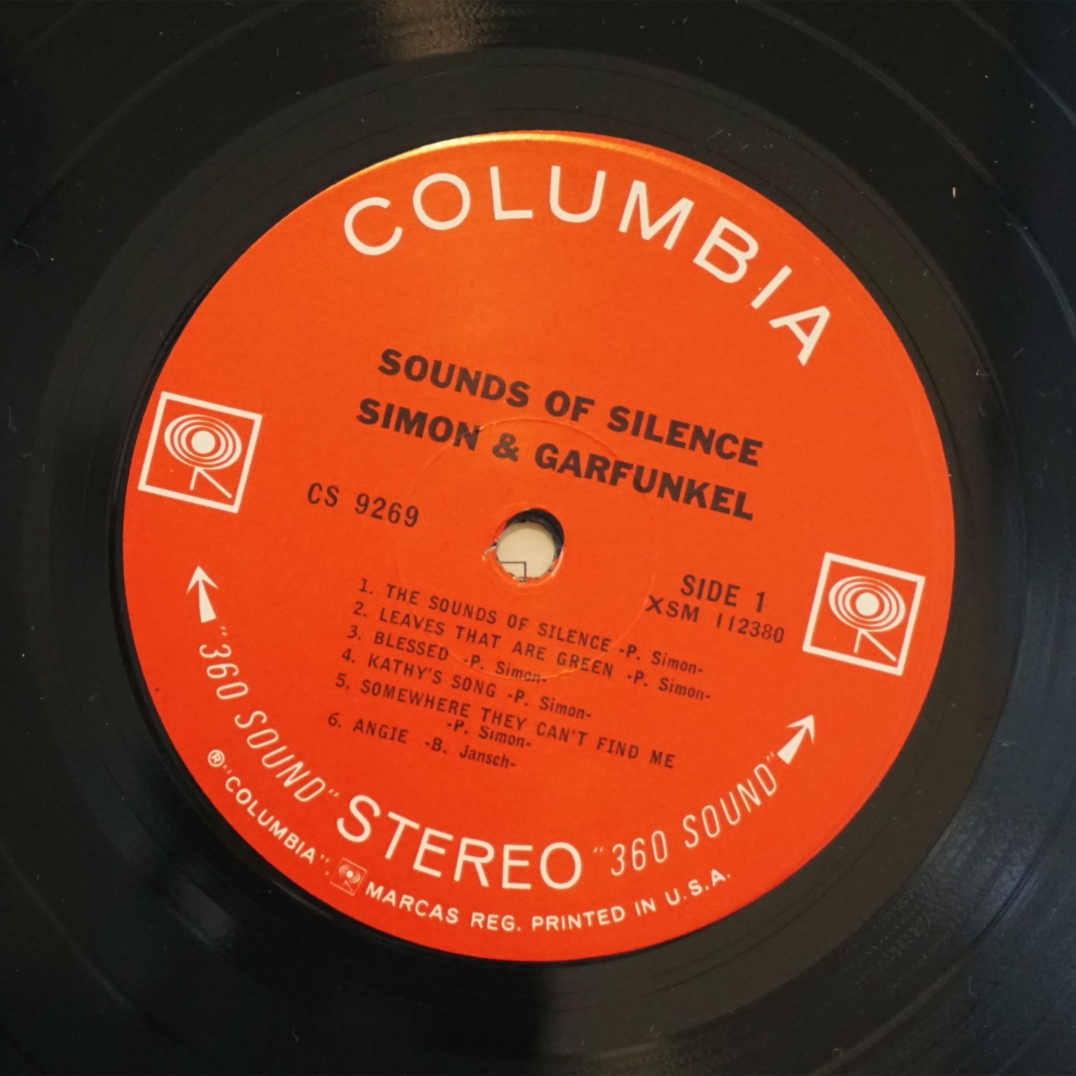 1965 Columbia Simon and Garfunkel—"Sounds of Silence" Vinyl Record LP. CS 9269